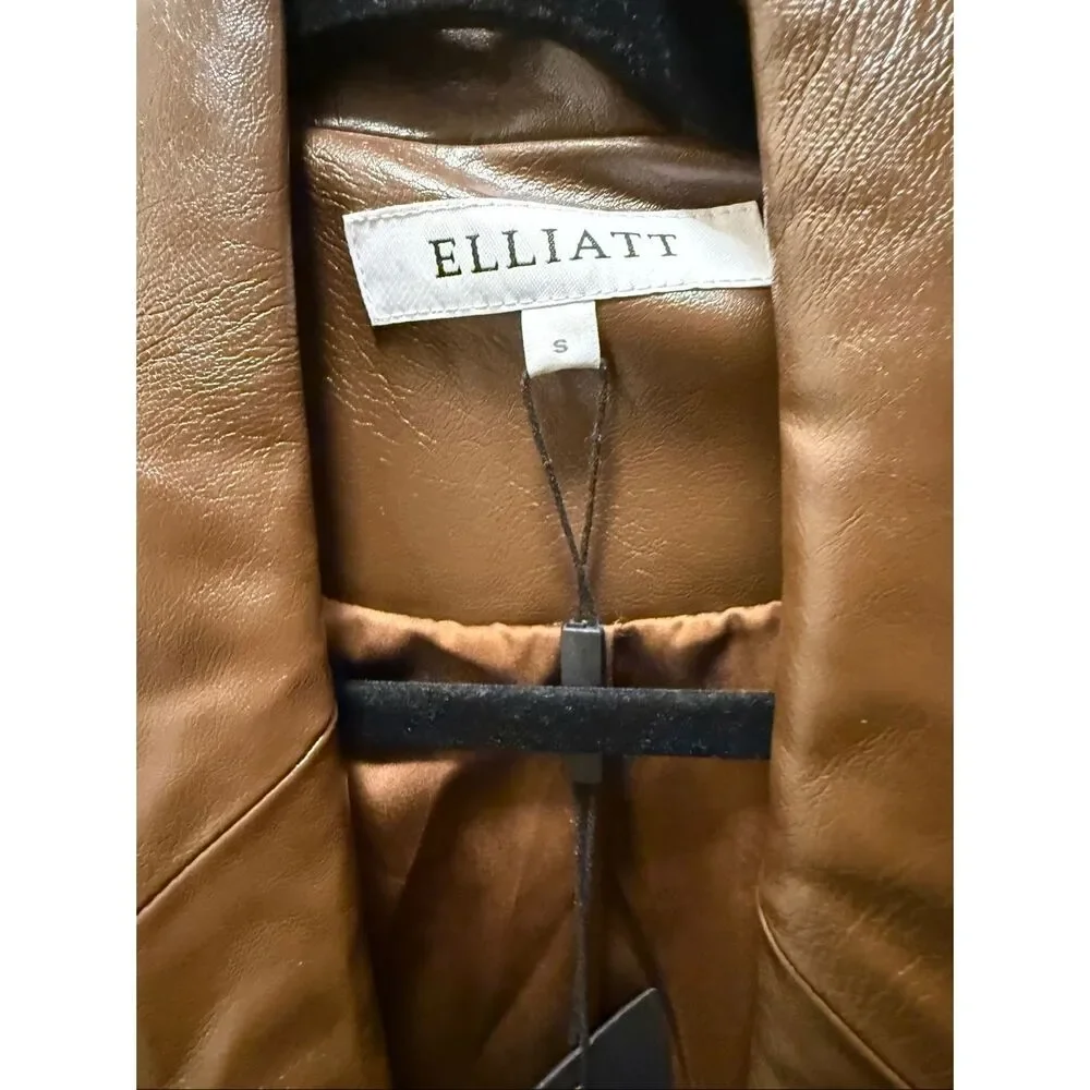 ELLIATT Vegan Leather Fringe Suit Set – Brown Blazer & Maxi Skirt size S NWT - Picture 11 of 11
